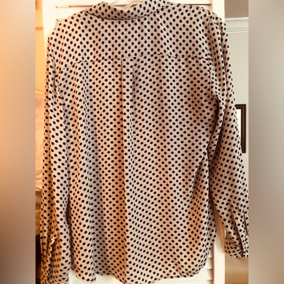 LOFT Striped Polka Dot Blouse - Picture 2 of 5
